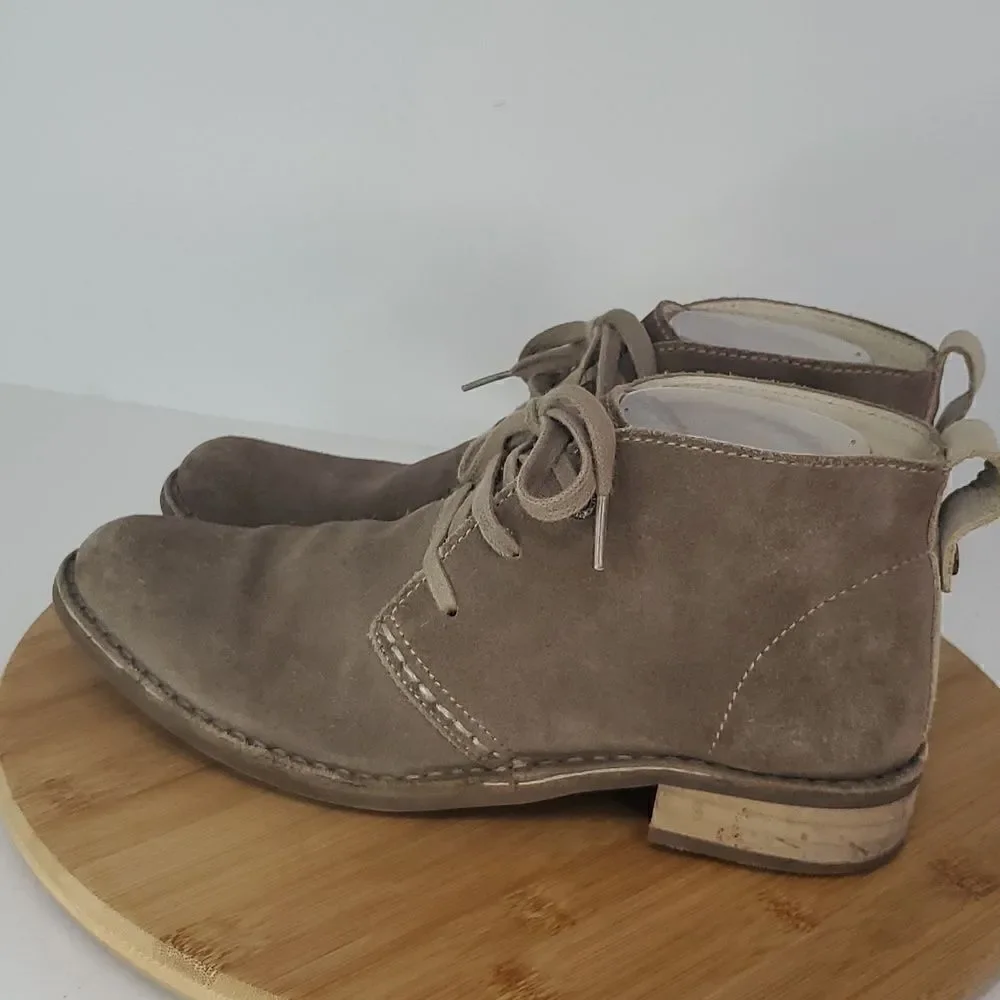 Bussola Suede Leather Chukka Boots Sevilla in Fossil Tan Brown Women EU 39 8 US